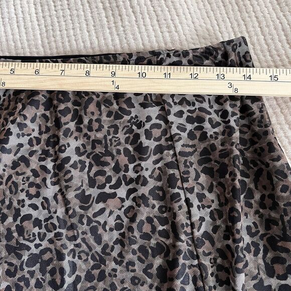 Peach Cheetah Animal Print Maxi Skirt Women Large Side Slit Elastic Waist Brown - Picture 11 of 15